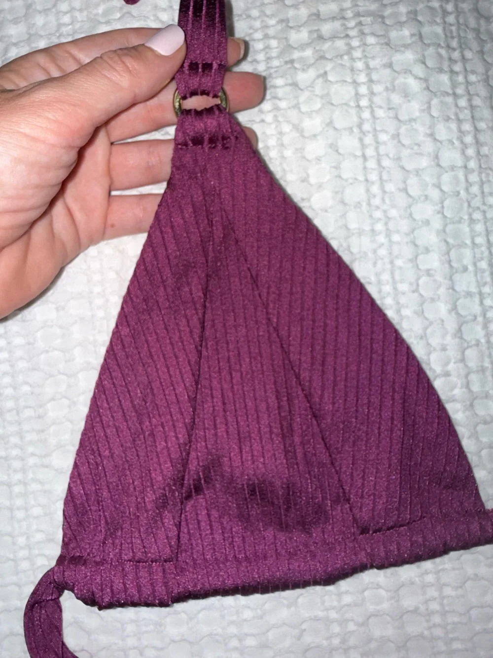 Monday Swimwear ribbed Morocco bikini top in eggplant purple BNWT new VVV XXL
